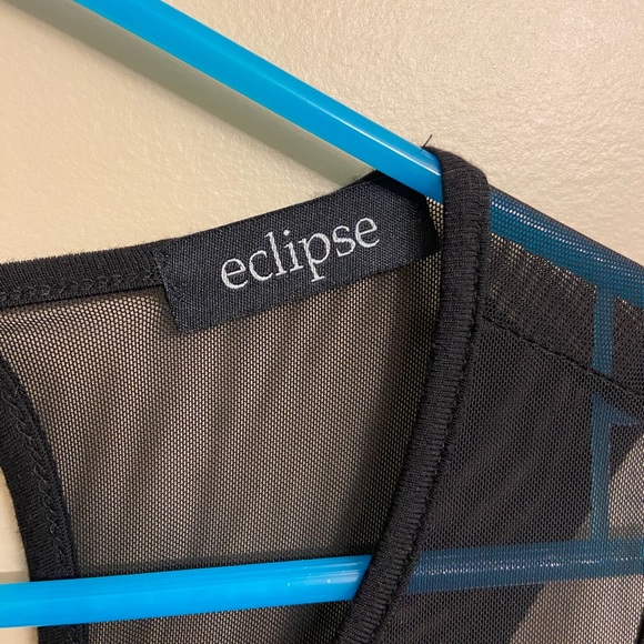 Lovely holiday gold glitter sheer peplum top - Picture 3 of 4